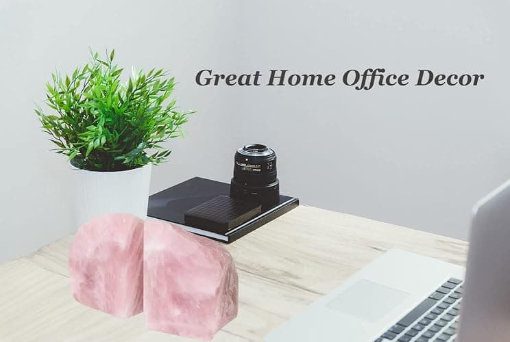 MOGEMT Rose Quartz Bookends Pink Crystal Decorative Book Ends Office Home Decor Small 1 Pair 2-3 Lbs thumbnail 7