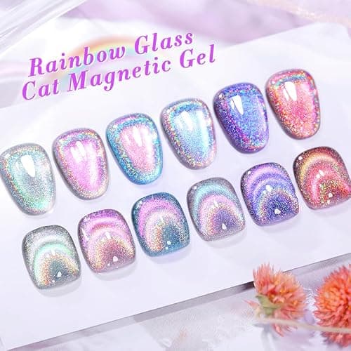 BORN PRETTY Magnetic Gel Nail Polish Set 6 Colors Rainbow Iridescent Gel Polish Cat Magnet Eye Sparkle Nail Polish Varnish U V/LED Nail Art Nail Salon Manicure thumbnail 2
