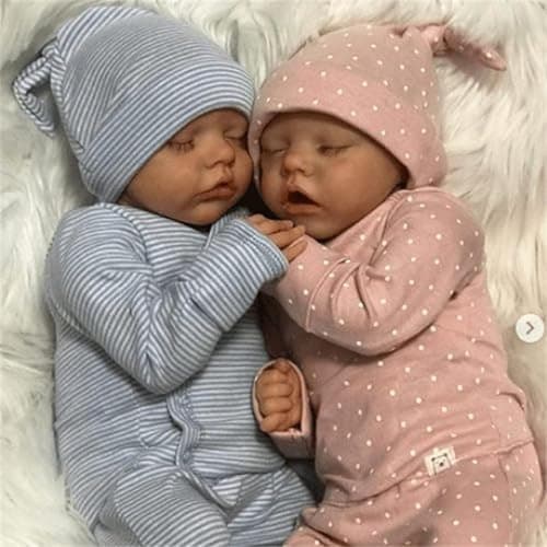 GYCV Newborn Baby Dolls Twins Girls 18 Inch Real Life Babies That Look Real Full Body Silicone Realistic Baby Dolls Real Looking Reborn Dolls Lifelike Babies Birthday Gifts Set for Kids - Image 1