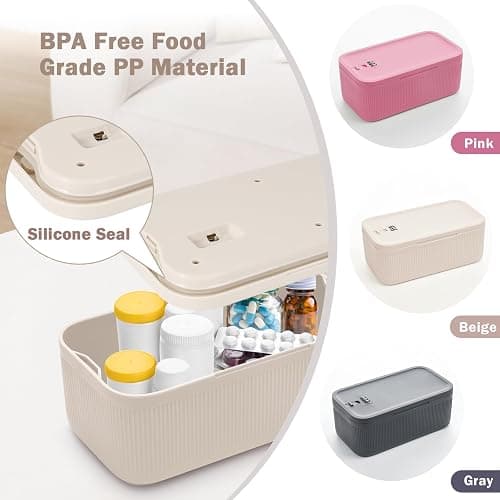 Lockable Storage Box, Small Lock Box with Combination Code for Phone/Medicine Safe/Food Home/Refrigerator/Office/Personal Items/Travel/Gift,9.25 x 5.04 x 3.62’’ thumbnail 6