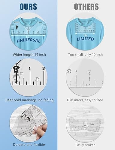 Vowlove Tshirt Ruler Guide for Vinyl Alignment, T Shirt Ruler to Center Designs Alignment Tool for Embroidery Left Chest Logo Placement Tee Shirt Guide Ruler for Heat Press T-Shirt Printing Guide Set thumbnail 5