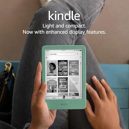 Amazon Kindle 16 GB (newest model) - Lightest and most compact Kindle, now with faster page turns, and higher contrast ratio, for an enhanced reading experience - Matcha thumbnail 8