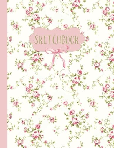 Coquette Sketchbook: Cute Pink Vintage Floral Drawing, Sketching, and Doodling Book for Girls and Teens; 8.5x11" - Image 1