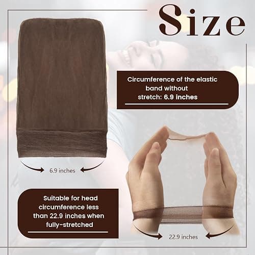 Z-CHARMMY HD Bald Caps for Lace Front Wigs, 36 Pieces Non-slip Stocking Wig Cap Bulk, Dark Brown thumbnail 5