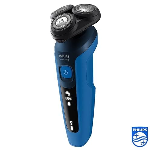 Philips S5466/18 - Rasoio Elettrico Serie 5000, Pelle Bagnata e Asciutta, Lame Auto-Affilanti ComfortTech, Testine per Contorno Viso a 360°, Display LED, Rifinitore ad Aggancio thumbnail 2