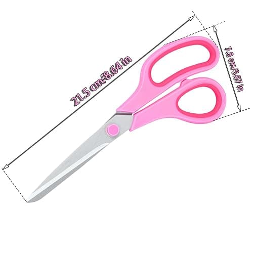 Scissors for Office Home School Craft Sewing Fabric Supplies(Pink), 8 Inch | Cute Pink, All Purpose, Stainless Steel thumbnail 3