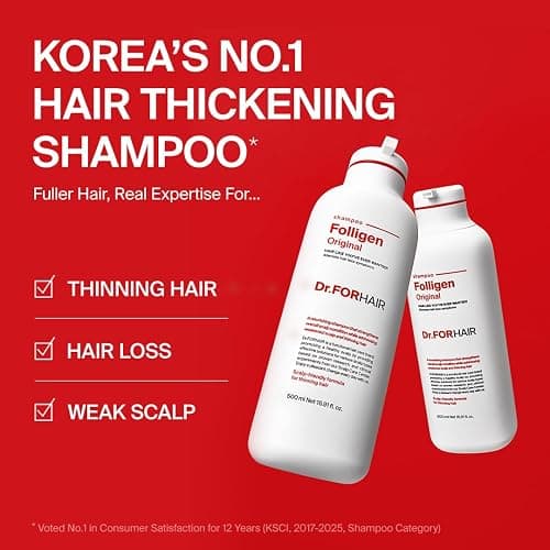 Dr.FORHAIR Folligen Shampoo | Korean Hair Care | Clarifying, Anti Dandruff, Scalp | For Hair Thickening & Fuller Looking, 16.91 fl oz thumbnail 2