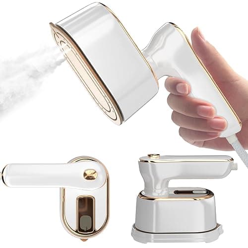 Travel Steamer Iron for Clothes Mini - Portable Ironing Machine Travel Small Size Portable Steamer Travel College Dorm Home Essentials Steamer for Clothes(White) - 6.1*3*4.2 in - White - Image 1