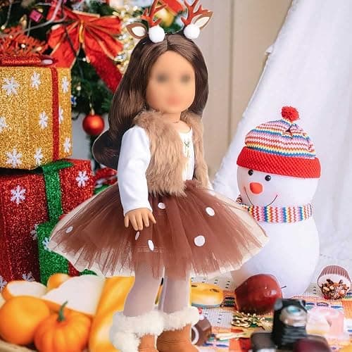 Sweet Dolly 18 Inches Doll Clothes Christmas Deer Costume Tutu Dress fits 18 Inch Doll thumbnail 2
