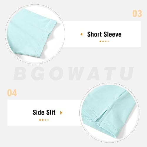BGOWATU Women's Short Sleeve Golf Polo Shirts 1/4 Zip Tennis Tops Collared T-Shirts UV Protection Quick Dry thumbnail 6