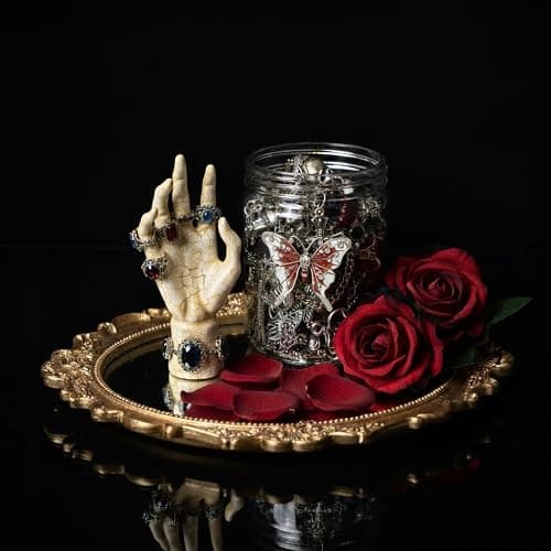 YHNNH 35 pcs Mystery Jewelry Jar, Surprise Gothic Jewelry Set for Woman, includes Gothic Necklaces, Earrings, Rings and Bracelets, Unique Goth Jewelry Box Gift for Her thumbnail 2