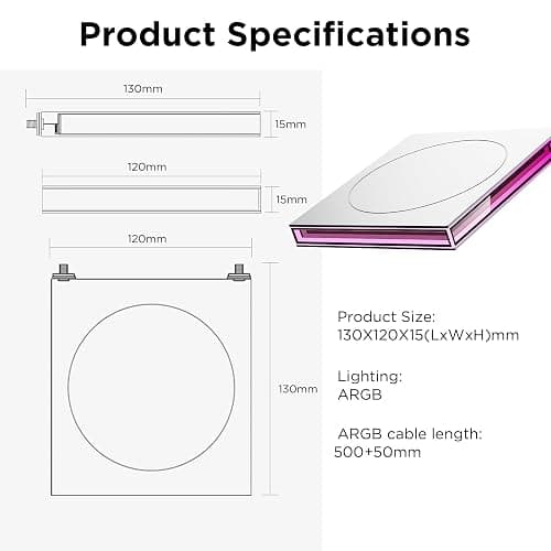 Jungle Leopard PC Case ARGB Square Figurine Shelf, Figure Stand, Infinity Mirror Design Floating PC Shelf for Figure - 120mm Fan Accessories-White thumbnail 7