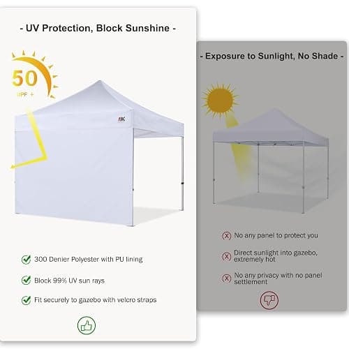 ABCCANOPY Instant Canopy SunWall 10x10 FT, 1 Pack Sidewall Only, No Frame or Top, Orange thumbnail 4