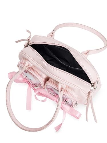 KeAiDMon Japanese Lolita Cute Girl Handbag JK Uniform Shoulder Bag PU Anime Ribbon Bowknot Transparent Doll Bag thumbnail 4