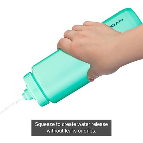 Hydra Cup Sport [4 Pack] 32 oz Squeeze Water Bottles, Fast Flow Sports Water Bottle with Ball Blender Whisk, Bike & Cycling Water Bottle, Travel To Go, BPA Free (Bright Colors) thumbnail 6