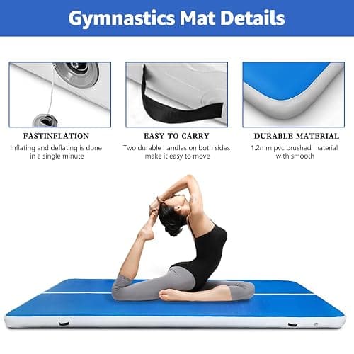 ERfairdeal Tumble Track 20FT Air Gymnastics Track Mat Tumbling Air Mat | 20FTx6.6FTx8 inches Thickness Electric Air Pump for Gym/Training/Yoga/Home use/Exercise/Cheerleading/Water thumbnail 3
