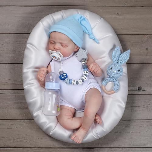 CHAREX Realistic Reborn Baby Dolls Boy - 18 Inch Newborn Sleeping Baby Dolls, Lifelike Reborn Baby Dolls with Weighted Soft Cloth Body Birthday Gift Toy for Age 3+ thumbnail 4