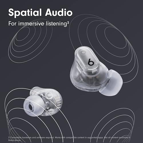 Beats Studio Buds + | True Wireless Noise Cancelling Earbuds, Enhanced Apple & Android Compatibility, Built-in Microphone, Sweat Resistant Bluetooth Headphones, Spatial Audio - Transparent thumbnail 7