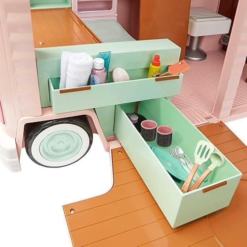 Our Generation – 18-Inch Doll Accessories – Camper Playset – 58 Pieces – Toy Vehicle with Electronics – Pretend Play 3+ Years– RV Country Cruising thumbnail 7