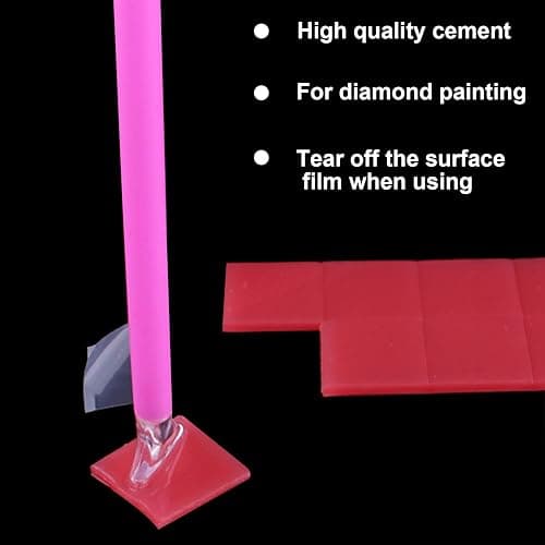 FEBSNOW 60Pcs Painting Glue Clay DIY Diamond Embroidery Wax Tool Set | Diamond Art Wax Pads, Red Color Putty, Wax Refills for Crafters, Diamond Art Painting Accessories and Tools thumbnail 3