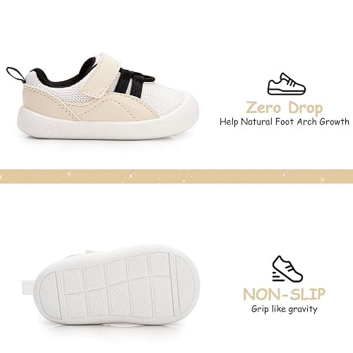 Ukicbaby Baby Shoes Boys Girls First Walking Shoes Wide Toe Box Barefoot Zero Drop Infant Shoes Lightweight Nonslip Soft Breathable Toddler Sneakers 6-24 Months thumbnail 4