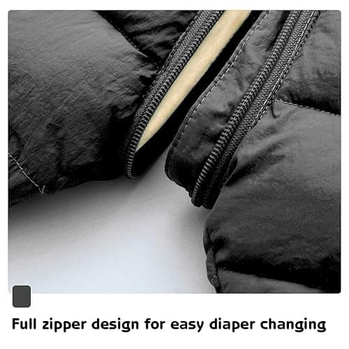 Fumdonnie Cute Baby Boys Snowsuit New Born baby girls Winter Coat Toddler Clothes - Black - 6-12 Months thumbnail 5