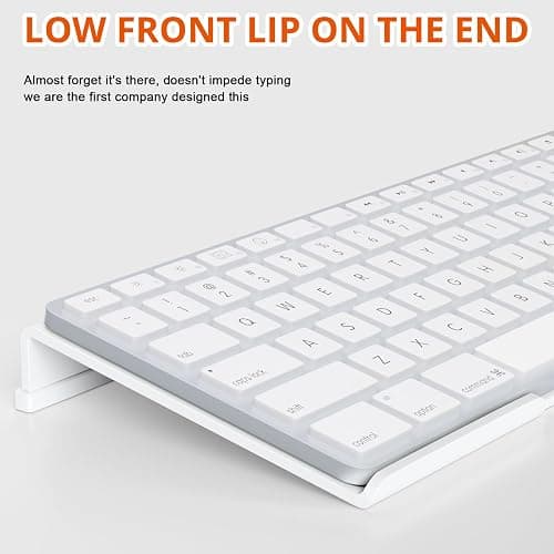 Richboom Acrylic Tilted Computer Keyboard Holder for Easy Ergonomic Typing, Keyboard Stand for Office Desk, Home, School, White thumbnail 6