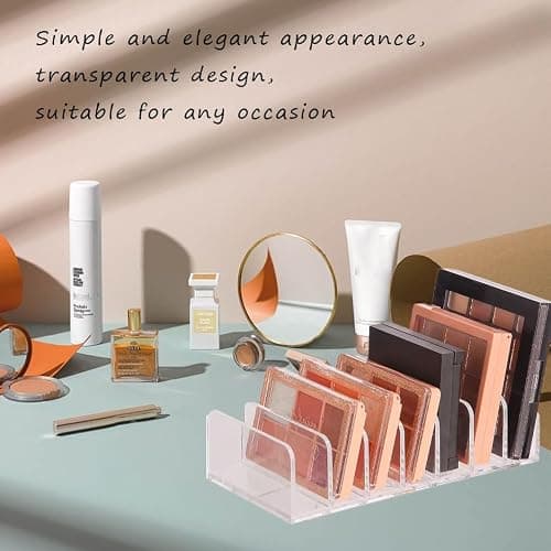 2 Pack Acrylic Money Organizer Cash Trays,7 Section Dividers Money Organizer,Eyeshadow Makeup Palette Organizer,Clear Bill Money Organizer for Cash Envelope Card thumbnail 5