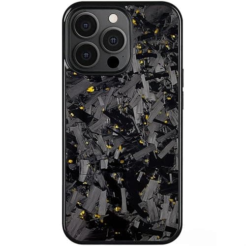 Carbon Fiber Phone Case, Ultra-Thin All-Inclusive Magnetic Anti-Fall Protective Phone Case for iPhone 16Pro, Support Wireless Charging (Gold, for iPhone 16Pro) - Image 1
