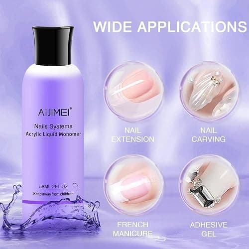 Acrylic Monomer Acrylic Liquid 58ml 2OZ Acrylic Liquid Monomer For Acrylic Powder Acrylic Nail Liquid Monomer For Acrylic Nails Acrylic For Nails Powders & Liquids Acrylic Nail Powder And Liquid thumbnail 2