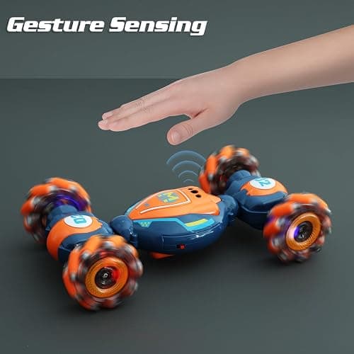 Gesture Sensing RC Stunt Car - Boys Girls Toys Age 6-8-12, 4WD Hand Controlled Remote Control Twist Car with Light & Music,Cool Birthday presents and Ideas Gifts for Kids Age 6 7 8 9 10 11 12 YearsOld thumbnail 6