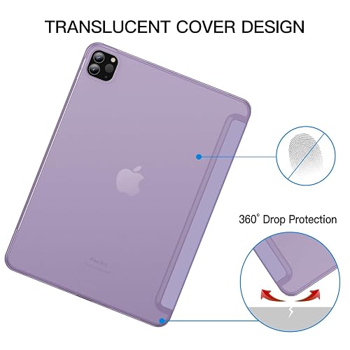 JETech Case for iPad Pro 11-Inch, 2022/2021/2020/2018 Model (4th/3rd/2nd/1st Generation), Compatible with Pencil, Cover Auto Wake/Sleep (Light Purple) thumbnail 4