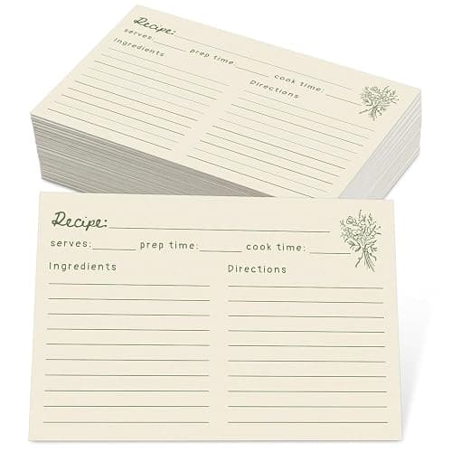 JOETMAE 50PCS Minimalist Retro Flower 4×6 Recipe Cards - In Double Sided | Blank|Thick Card stock|Minimalist Flower Design|For Bridal Shower Wedding Baby Shower Kitchen Diaries Banquet Preparation - Image 1
