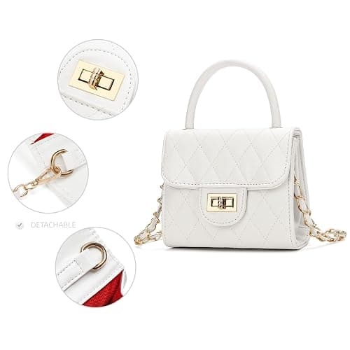Qiuhome Toddler Purse Little Girl Purse Childrens Purses Little Girls Handbag (White) thumbnail 5