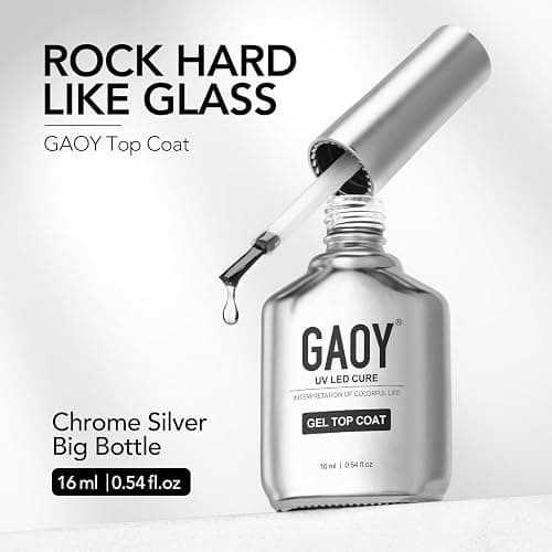 GAOY 16ml Gel Top Coat, Base Coat and 1352 Milky Pink Gel Polish Set, 3 Pcs | Clear Glossy No Wipe Gel Top Coat, Base Coat and Sheer Nude Color Gel, UV Light Cure Needed thumbnail 2