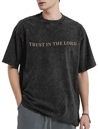 PANOZON Trust in The Lord Tshirts Christian Faith Jesus Religious God Tops Man Woman Shirts Y2K Short Sleeve thumbnail 5