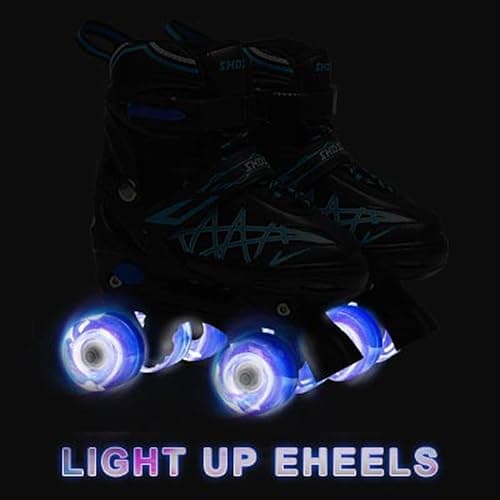 SHDSL Girls Roller Skates for Kids Beginners 4 Size Adjustable Roller Skates, Light UP 8 Wheels for Girls Roller Skate Fun Illuminating Roller Skate for Kids Boys patines para niñas thumbnail 7