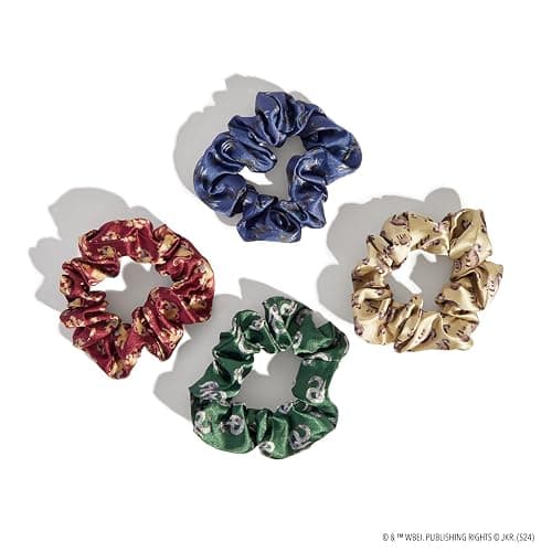 Harry Potter x Kitsch Satin Scrunchies - Softer Than Silk, Damage Free Hair Ties for Girls and Women, Featuring All House Crests - Hair Accessories for All Hair Types, Ideal for Daily Use - Set of 4 - 4 Count (Pack of 1) - Multicolored thumbnail 2