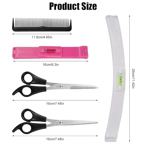 Pinenuts 5 PCS Home Hair Cutting Tool Home Trimmer Styling Kits for Layers Bangs Trims Split Ends Professional Shears Hair Cutting Scissor thumbnail 2