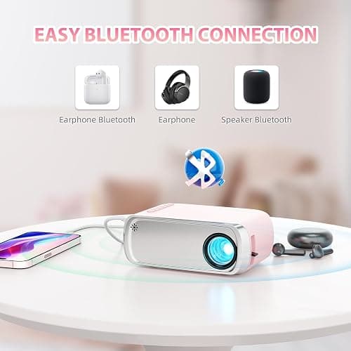 Portable Projector, ksbaby Outdoor Projector, LED Aesthetic Video Mini Projector for Outdoor Portable Movies Compatible with HDMI, USB, Laptop, TV Stick, iOS and Android Phone thumbnail 5