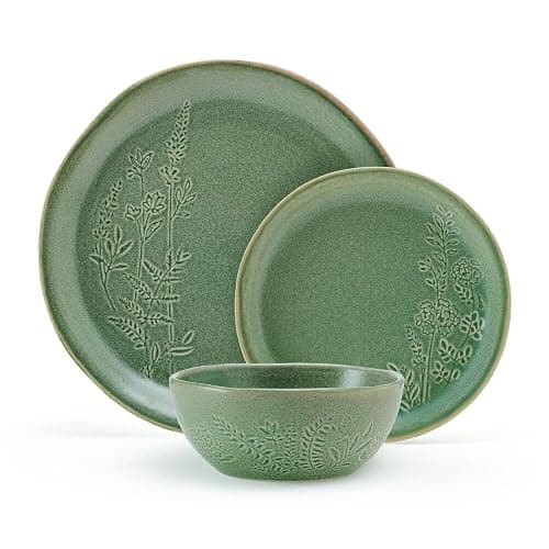 Pfaltzgraff Carrie 12 Piece Dinnerware Set, Service for 4, Green thumbnail 4