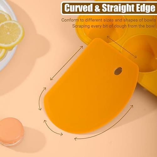 Sapid Flexible Curved Edge Silicone Bowl Scraper(5.98"×4.3"), Food Grade Dough Scraper for Baking Sourdough Bread, Cake, Bench Scrapers, Multipurpose Kitchen Dish Scrapers, Easy to Clean (1, Orange) thumbnail 4