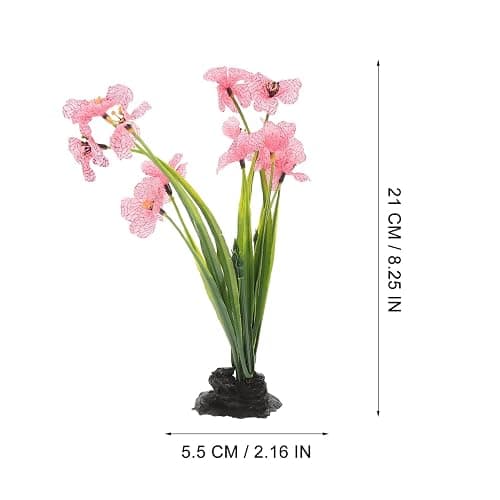Balacoo 2 Pcs Pink Fish Tank Decor: Plastic Realistic Aquarium Plants, Silk Aquarium Plants for Betta Fish Tank Landscaping Decorations (Pink, 8.3 Inch) thumbnail 3