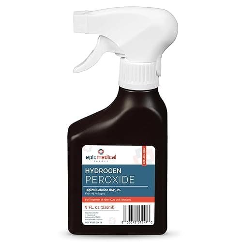 Epic Medical Supply Hydrogen Peroxide Spray 3% USP - First Aid Antiseptic for Cuts & Scrapes - Multi-Purpose Cleaner - 8oz / 236ml Trigger Spray Bottle (1) - Image 1