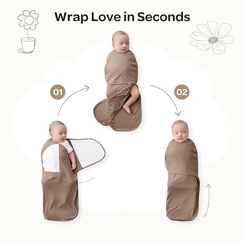 Momcozy Swaddles for Newborns, Quiet Fastener Swaddle Suitable for Infant 0-3 Months, New-Parent-Friendly Sleep Sack, Reduce Startle Reflex, Newborn Boys Girls Registry Essentials, 2-Pack, Harmony thumbnail 6