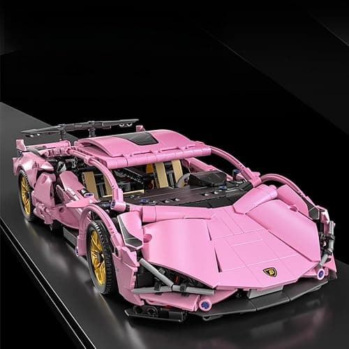 Chodia Sport Race Car Building Block Sets for Adults Pink Racing Supercar Toys Kits Collectible 1:14 MOC Model Construction Christmas Xmas Birthday Gift for Men Boys and Girls Teens Age 8-12 12-16,14+ thumbnail 2