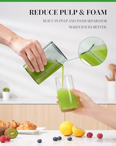 GDOR Juicer Machine, Electric Centrifugal Juicer with Titanium Enhanced Cut Disc, Dual Speeds with 2.5" Feed Chute, for Fruits and Veggies, Anti-Drip, Includes Cleaning Brush, BPA-Free Black thumbnail 5