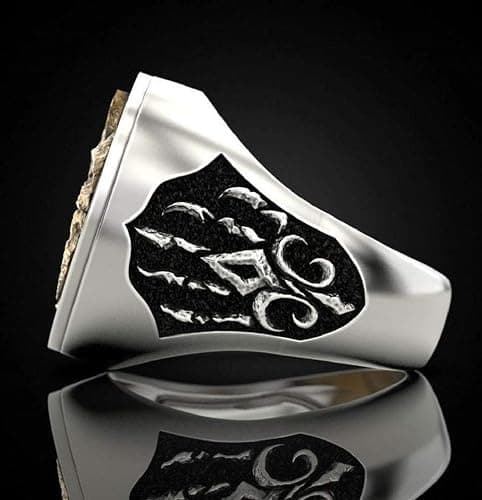 MayiaHey Wolf Ring, Wolf Paw Ring for Men, Norse Viking Wolf Animal Ring Wolf Jewelry, Celtic Wolf Claw Ring Hip Hop Wolf Head Band Ring Punk Wolf Ring for mens thumbnail 5