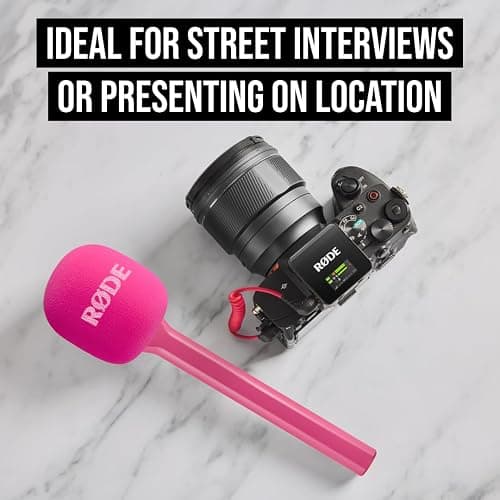 RØDE Interview GO Handheld Adaptor for RØDE Wireless Microphones (Pink) | Handheld adapter with foam windshield for interviews, field reporting and content creation thumbnail 7