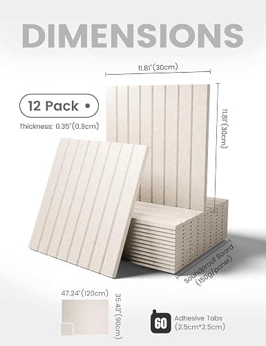 Fluxynara 48" x 36" Large Felt Bulletin Board, Oatmeal | 12 Pack Cork Board Alternative with 60 Safe Adhesive Tabs, Pin Boards for Wall Decor, Home, Office, Classroom,Dorm thumbnail 2
